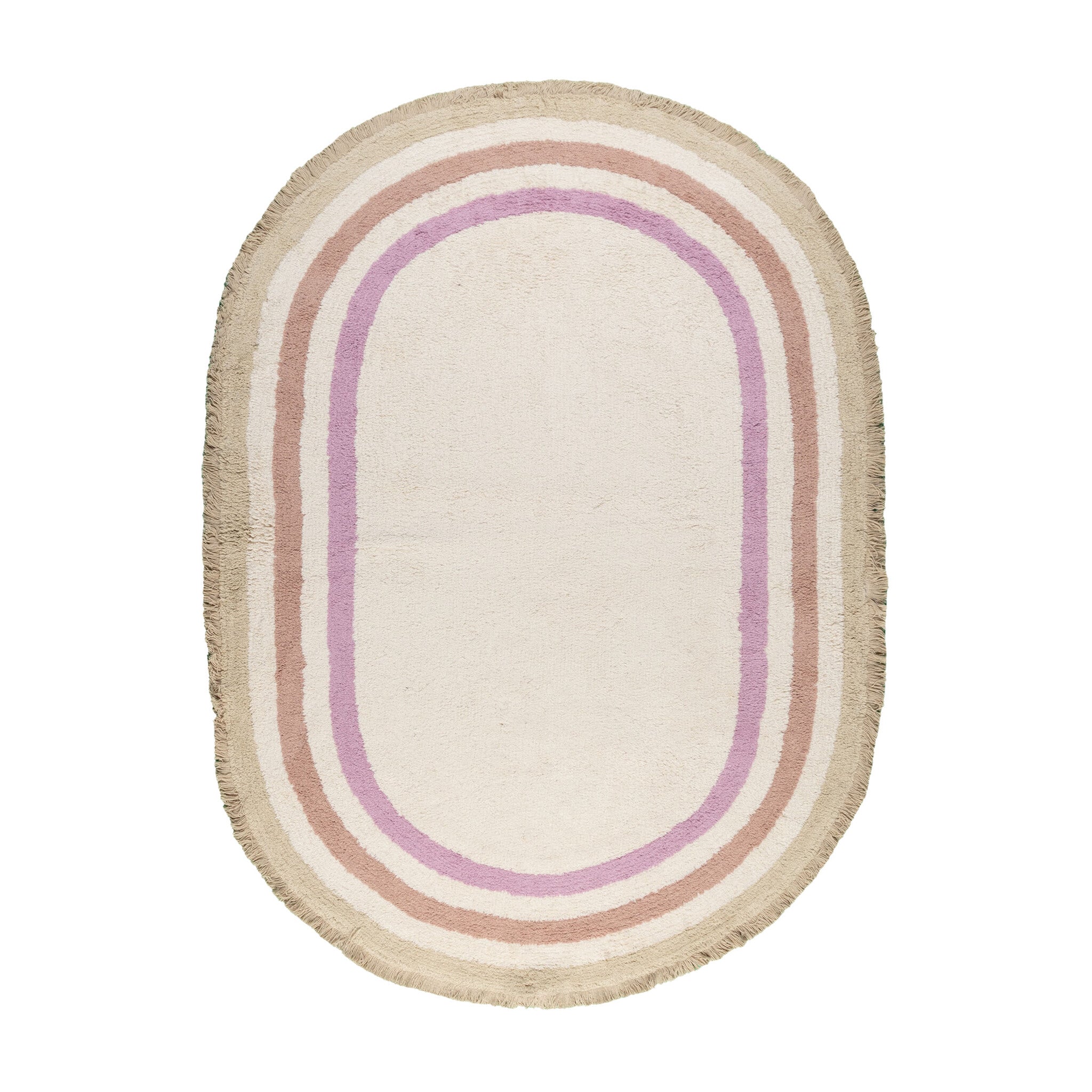 Oval washable children's rug - Milo Pink