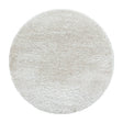 Round High-Pile Rug - Blushy Creme/White