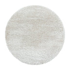 Round High-Pile Rug - Blushy Creme/White