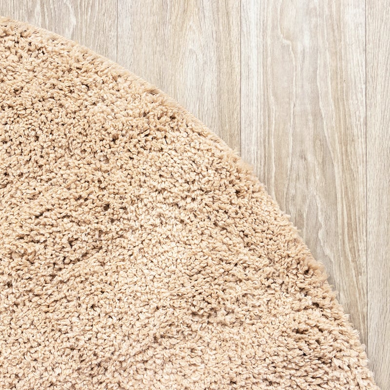 Round High Pile Rug - Lofty Beige