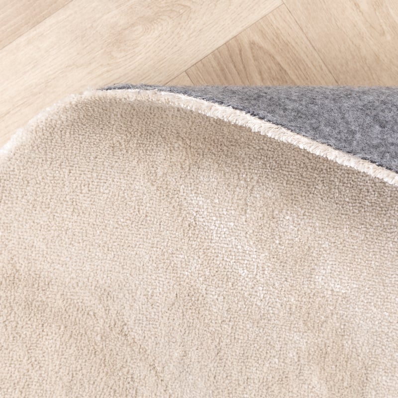 Round Washable Viscose Rug - Vive Cream