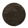 Round High-Pile Floor Rug - Fuzzy Brown