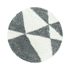 Round high-pile floor rug - Tuggy Grey