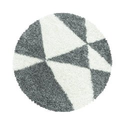Round high-pile floor rug - Tuggy Grey