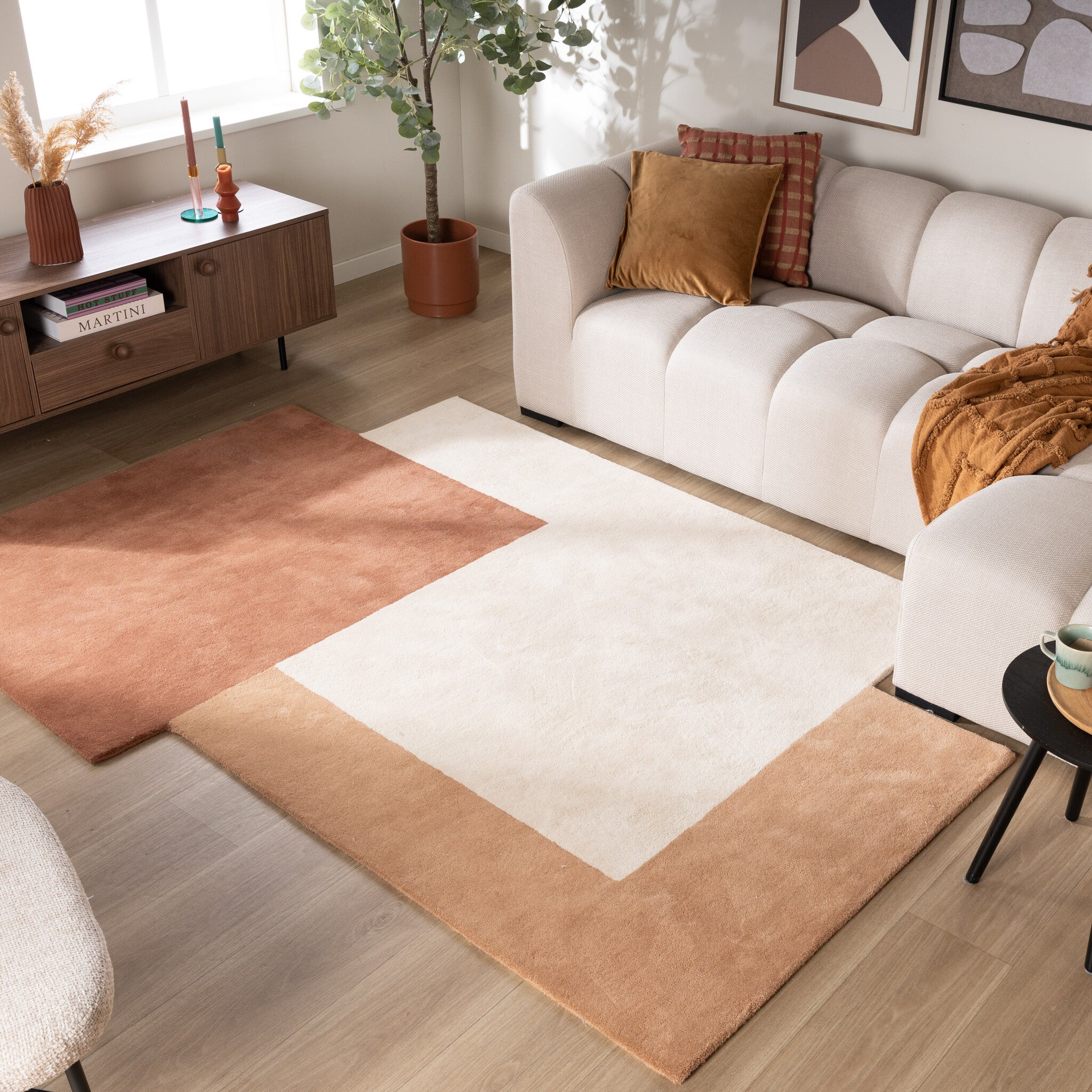 Wool Abstract Rug – Jules Creme/Terra