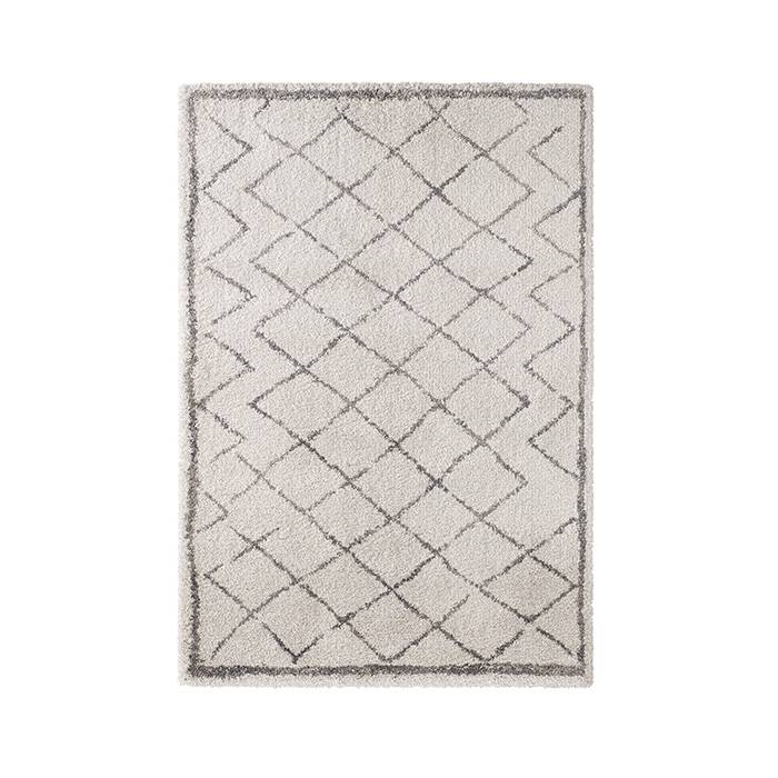 High-pile floor rug - Hamar Diamond Cream/Grey