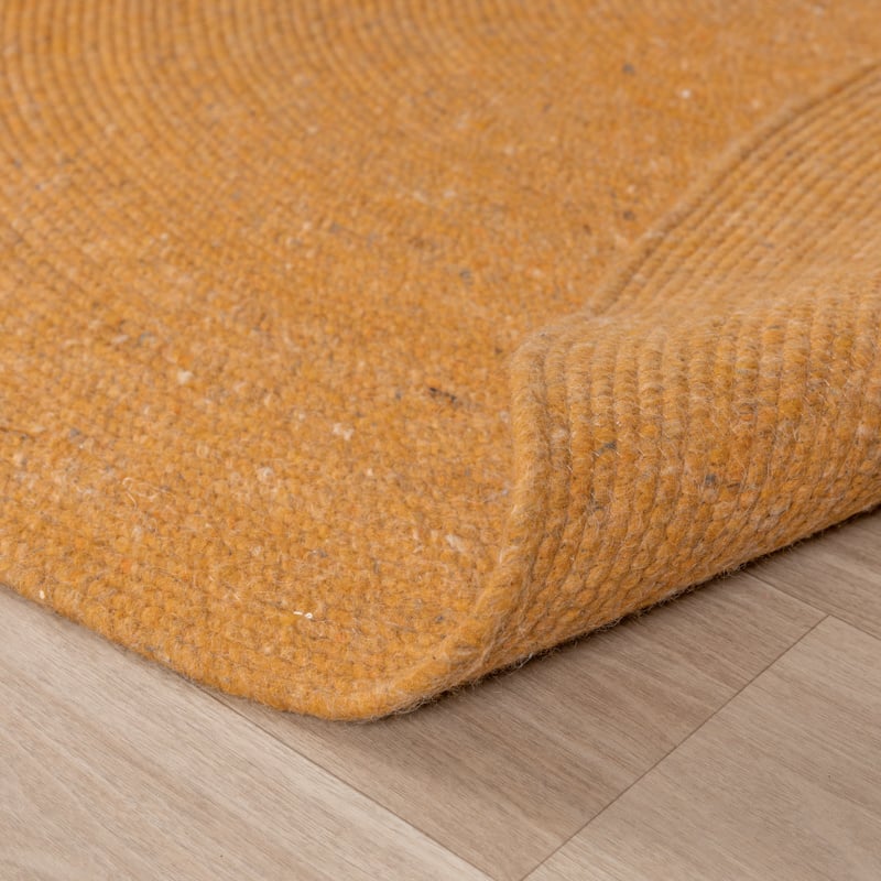 Round Wool Rug - Wise Yellow