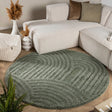 Round Scandinavian rug - Lova Arches Green