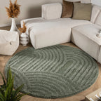 Round Scandinavian rug - Lova Arches Green