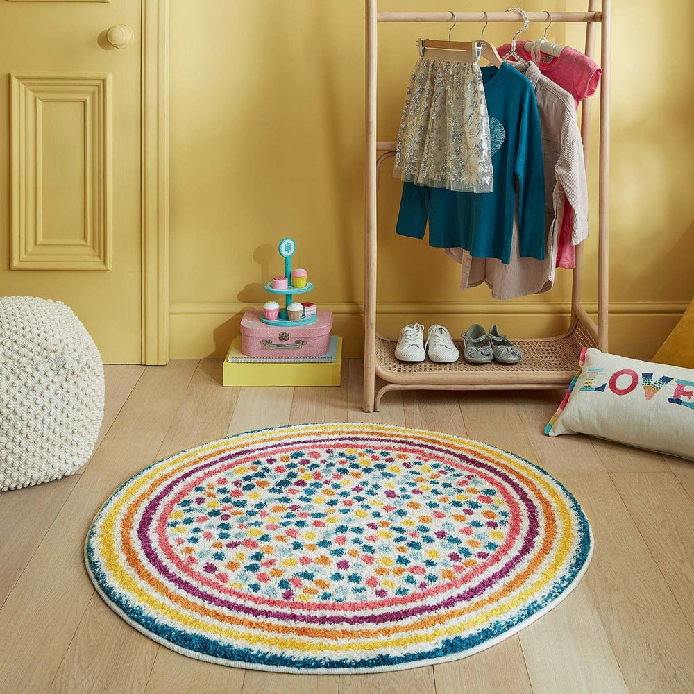 Round colorful children's floor rug - Radiso Spot Multicolor