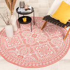 Round Outdoor Rug - Summer Oriental Pink