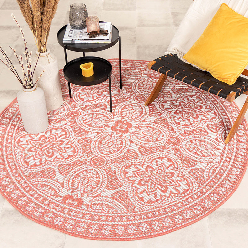 Round Outdoor Rug - Summer Oriental Pink