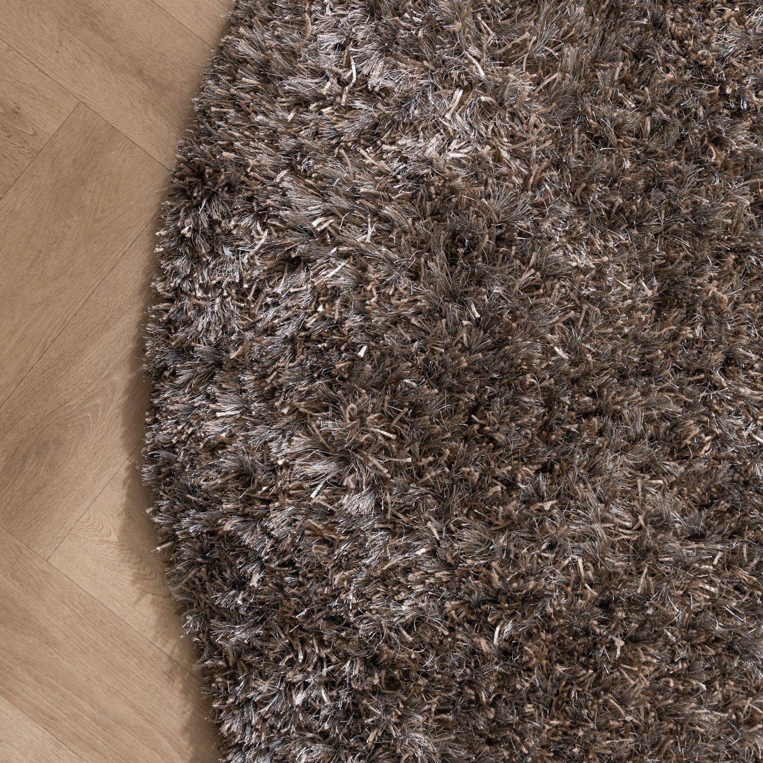 Round Shaggy Rug - Grace Grey