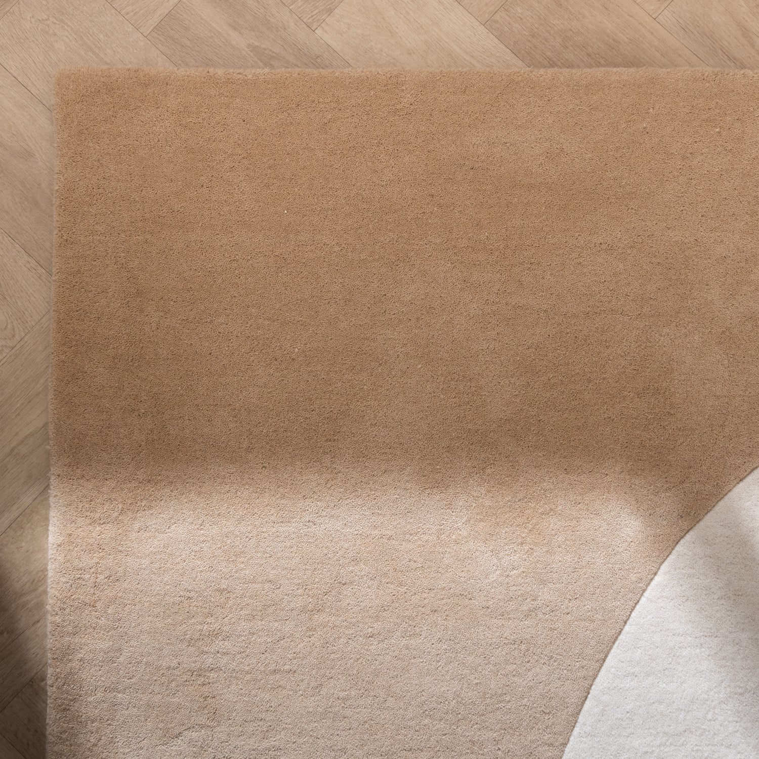 Wool Abstract Rug - Clarice Cream/Beige