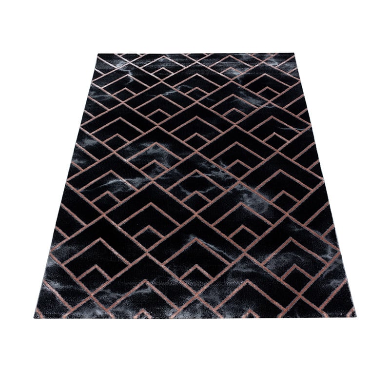 Modern floor rug - Marble Pattern Anthracite/Brown