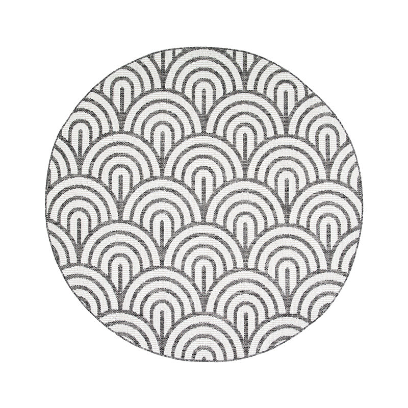 Round Outdoor Rug - Summer Arch Grey
