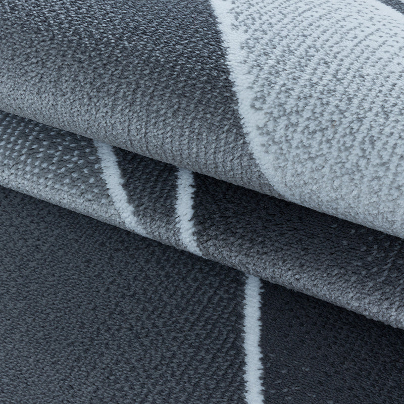 Modern floor rug - Streaky Waves Grey/White