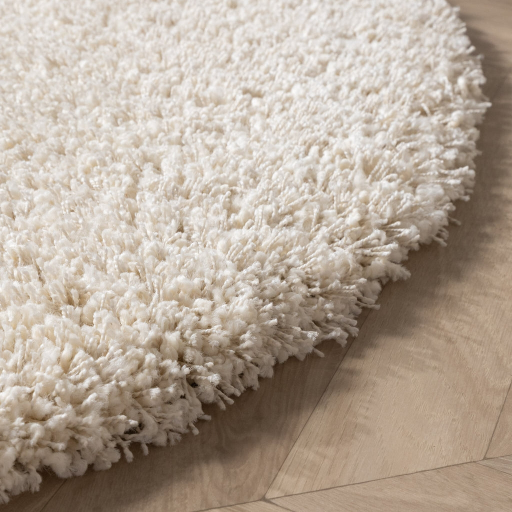 Round shaggy rug - Yves Cream