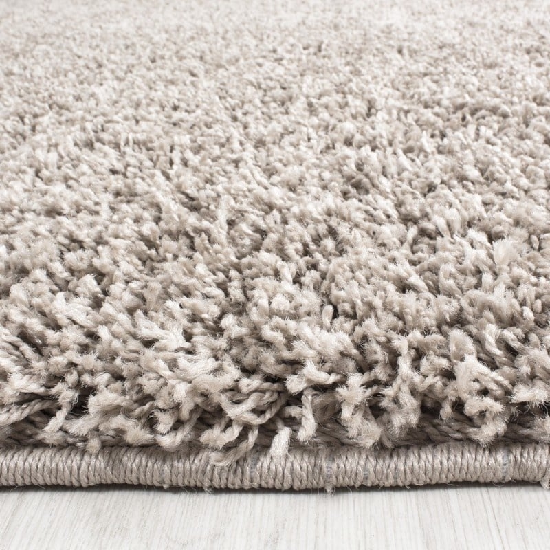 Round High Pile Floor Rug - Life Beige