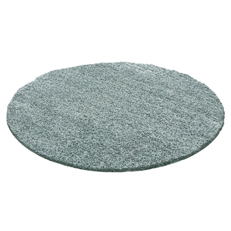 Round High Pile Rug - Solid Blue/Green