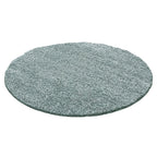 Round High Pile Rug - Solid Blue/Green