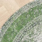 Round Vintage Rug - Admire Green