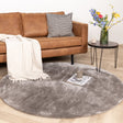 Round Washable Viscose Rug - Vive Taupe