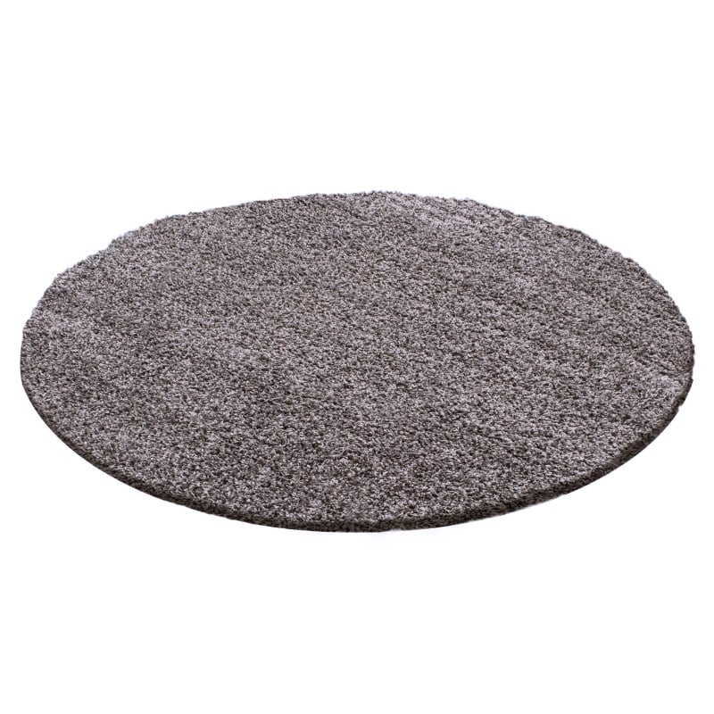 Round High Pile Rug - Solid Dark Grey