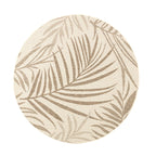 Round Jute Outdoor Rug - Nomad Leaves Cream