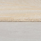 Round modern floor rug - Solacio Leaves Beige