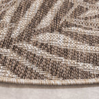 Round Outdoor Rug - Tiga Edge Taupe