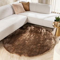 Round High Pile Rug - Glorious Taupe