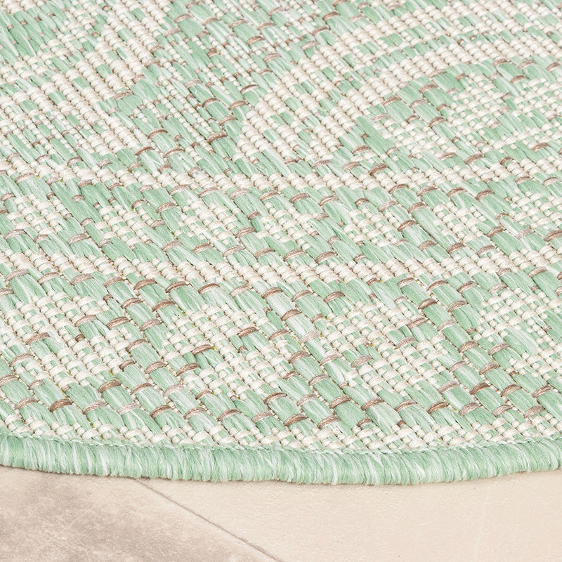 Round Outdoor Rug - Summer Oriental Mint