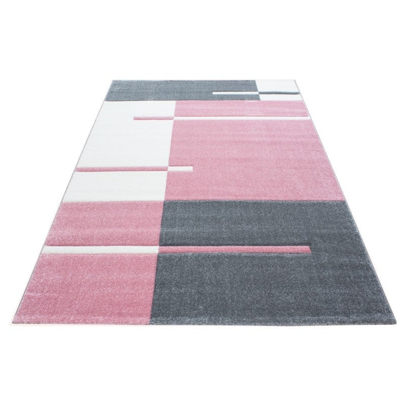 Modern floor rug - Tetris Pink 1310