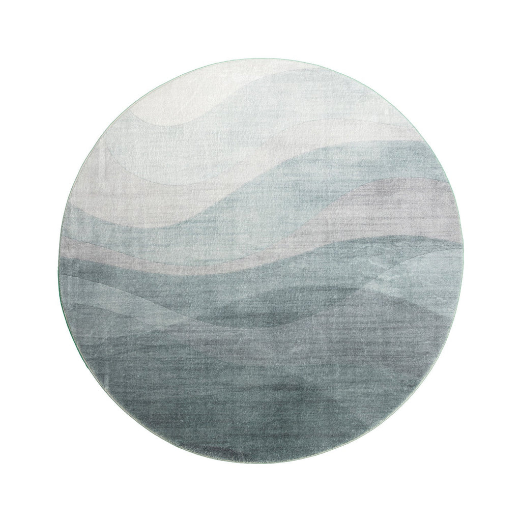 Round Modern Rug - Field Green