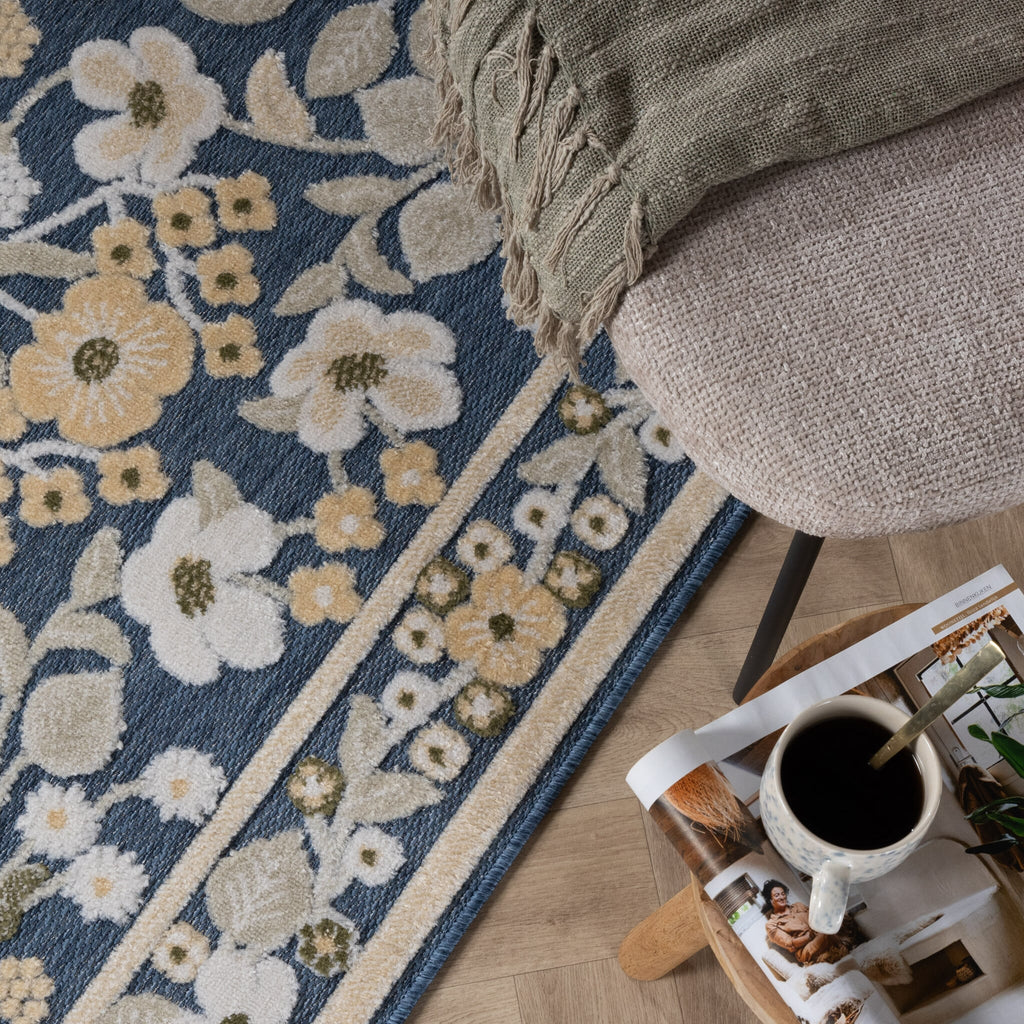 Indoor & outdoor rug - Bloom Oriental Blue