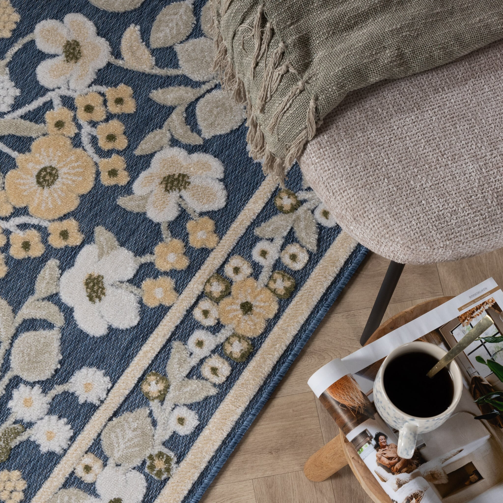 Indoor & outdoor rug - Bloom Oriental Blue