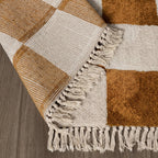Checkerboard Rug - Blox Fringe Ochre yellow
