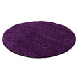 Round High-Pile Floor Rug - Life Purple