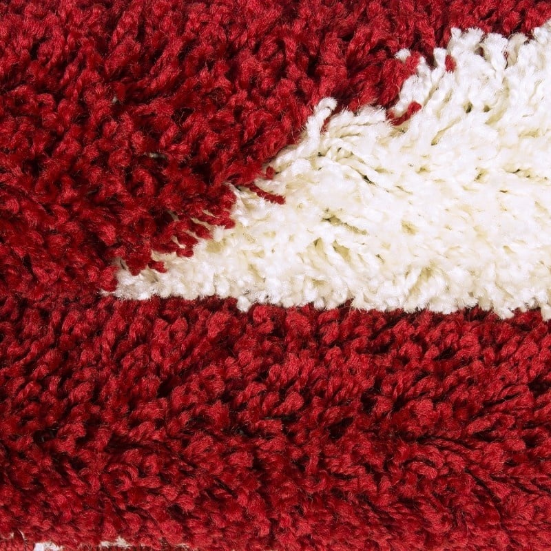 Round high-pile floor rug - Fun Red