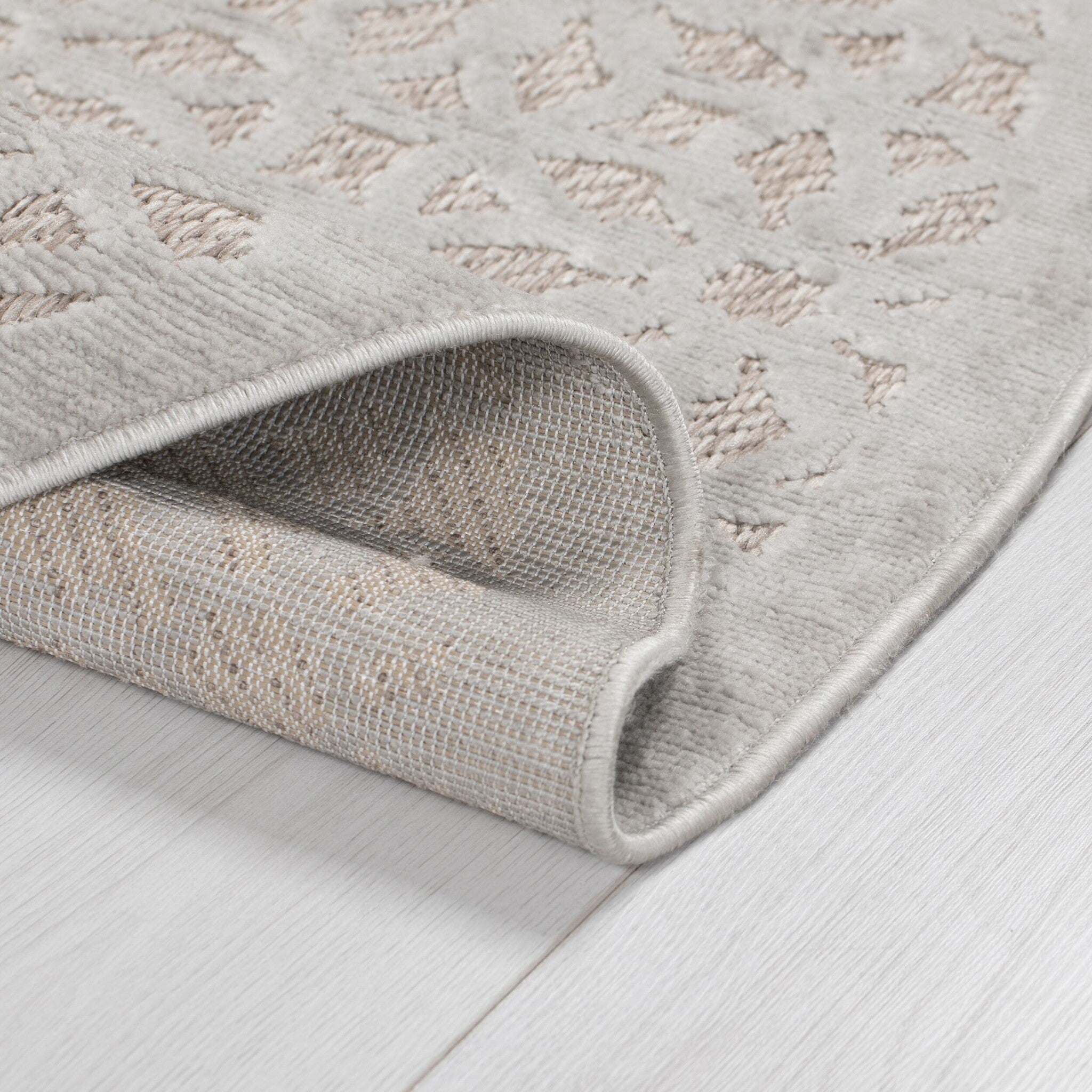 Balcony rug - Piatto Argento Silver/White
