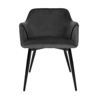 Velvet dining chair - Matz Dark Grey