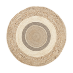 Round Jute Rug - Mirai Border White/Blend