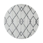 Round Scandinavian floor rug - Pitea Strangle Cream