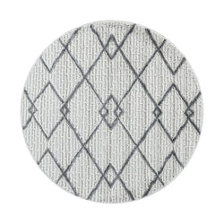 Round Scandinavian floor rug - Pitea Strangle Cream