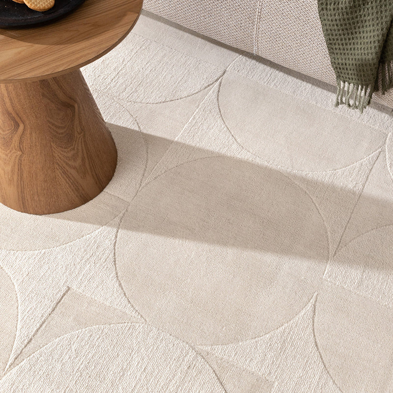 Wool Rug - Giselle Circles White