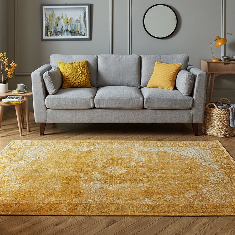 Oriental floor rug - Mannito Antique Yellow
