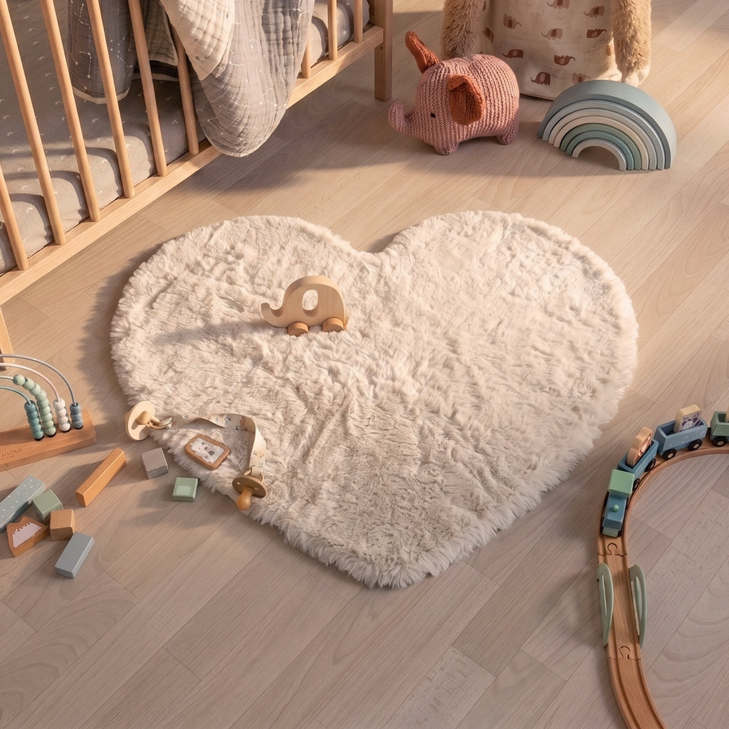 Kids Rug - Huggy Heart White