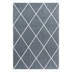Low-pile floor rug - Smoothly Lines Grey/White