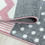 Round children's floor rug - Ava Multi/Pink